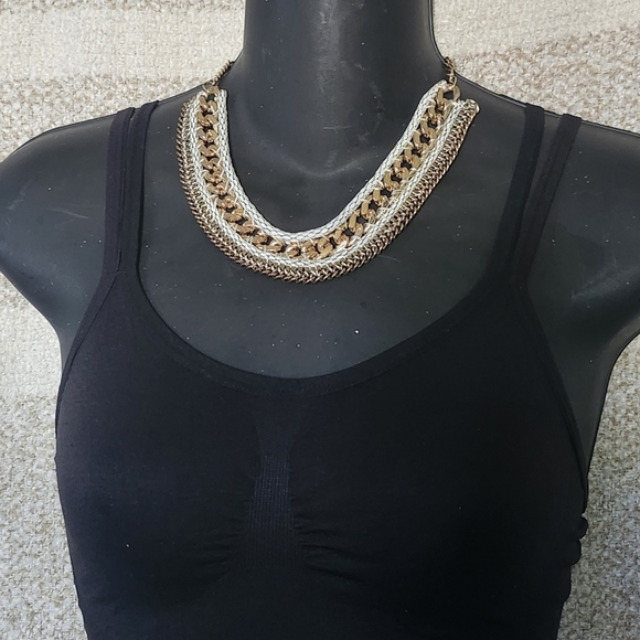 & Other Stories Jewelry - & Other Stories Gold and White Layered Necklace
